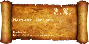 Mattesz Mariann névjegykártya