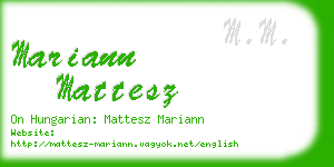 mariann mattesz business card